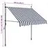  Copertină retractabilă manual cu LED, albastru & alb, 100 cm