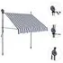  Copertină retractabilă manual cu LED, albastru & alb, 100 cm