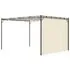  Pavilion de grădină cu perdea laterală, crem, 4 x 3 x 2,25 m