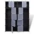  Dulap modular 14 compartimente alb și negru 37 x 146 x 180,5 cm