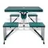  Set camping masă/4 scaune pliabile, verde deschis, aluminiu