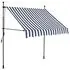  Copertină retractabilă manual cu LED, albastru & alb, 200 cm