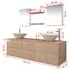  Set mobilier baie 9 piese cu chiuvete și robinete incluse, Bej