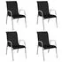  Set mobilier de exterior, 5 piese, negru, oțel