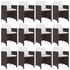  Set mobilier de exterior cu perne, 13 piese, maro, poliratan