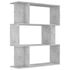  Bibliotecă/Separator, gri beton, 80x24x96 cm, lemn prelucrat