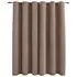  Draperie opacă cu inele metalice, gri taupe, 290 x 245 cm