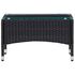  Set mobilier de grădină cu perne, 4 piese, negru, poliratan