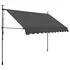  Copertină retractabilă manual cu LED, antracit, 250 cm
