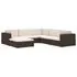  Taburet modular, 1 buc., cu pernă, negru, poliratan