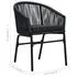 Set mobilier de bistro cu perne, 3 piese, negru, ratan PE  