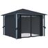  Pavilion cu perdele, antracit, 300 x 300 cm, aluminiu