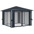  Pavilion cu perdele, antracit, 300 x 300 cm, aluminiu