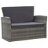  Set mobilier de grădină cu perne, 4 piese, gri, poliratan