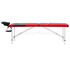   Masă pliabilă de masaj, 3 zone, negru și roșu, aluminiu