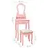  Set masă de toaletă cu taburet roz 50x59x136 cm lemn paulownia