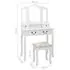  Set masă de toaletă cu taburet alb 80x69x141 cm lemn paulownia