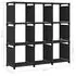  Raft expunere 9 cuburi negru 103x30x107,5 cm, material textil