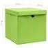  Cutii depozitare cu capac, 4 buc., verde, 28x28x28 cm