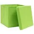  Cutii depozitare cu capac, 4 buc., verde, 28x28x28 cm
