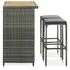  Set de bar, 3 piese, gri, poliratan