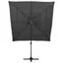  Umbrelă de soare 4 niveluri, stâlp aluminiu antracit 250x250 cm