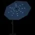  Umbrelă în consolă de grădină cu LED-uri, albastru azur, 350 cm