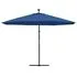  Umbrelă în consolă de grădină cu LED-uri, albastru azur, 350 cm