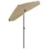  Umbrelă de soare de plajă, taupe, 180x120 cm