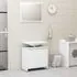  Set mobilier de baie, 4 piese, alb, lemn prelucrat