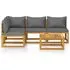  Set mobilier de grădină cu perne, 5 piese, lemn masiv acacia
