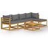  Set mobilier grădină cu perne, 6 piese, lemn masiv acacia