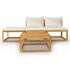  Set mobilier grădină cu perne, 4 piese, crem, lemn masiv acacia