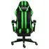  Scaun de racing suport picioare negru/verde piele ecologică