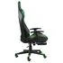  Scaun de jocuri pivotant cu suport de picioare, verde, PVC