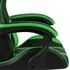  Scaun de racing suport picioare negru/verde piele ecologică
