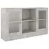  Dulap cu vitrină, gri beton, 120x30,5x70 cm, lemn prelucrat