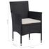  Set mobilier grădină, 5 piese, negru, poliratan, lemn acacia