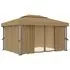  Pavilion cu perdea, gri taupe, 4x3 m, aluminiu