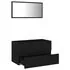  Set mobilier de baie, 2 piese, negru, PAL