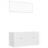  Set mobilier de baie, 2 piese, alb, PAL