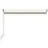  Copertină retractabilă manual cu LED, crem, 450x350 cm