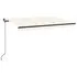  Copertină retractabilă manual cu LED, crem, 450x350 cm