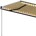  Copertină retractabilă manual, galben și alb, 500x300 cm
