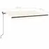  Copertină retractabilă manual cu LED, crem, 450x350 cm