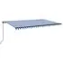  Copertină retractabilă manual, albastru și alb, 500x350 cm