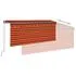  Copertină retractabilă manual stor&LED portocaliu&maro 3x2,5 m  