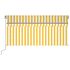  Copertină retractabilă manual cu stor, galben&alb, 3,5x2,5 m