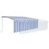  Copertină retractabilă manual cu stor, albastru&alb, 4x3 m