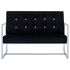  Canapea cu 2 locuri cu brațe, negru, crom și catifea